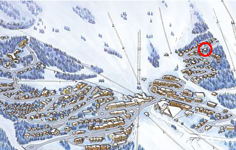 The map shows the location of Courchevel